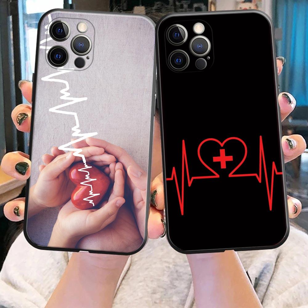 Nurse Medical Medicine Health Heart Stethoscope Phone Case for iPhone 15 14 Pro Max 8 Plus SE 2022 11 12 13 Pro Xs Mini X S Case