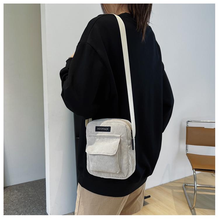 Women's Corduroy Crossbody Bag - Casual & Fashionable Canvas Shoulder Bag