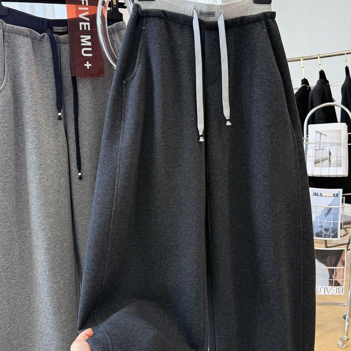 

Plus Size Women s Color Block Sweatpants - Loose, Chic, High-End Style for Autumn/Winter XL 120-150 Jin