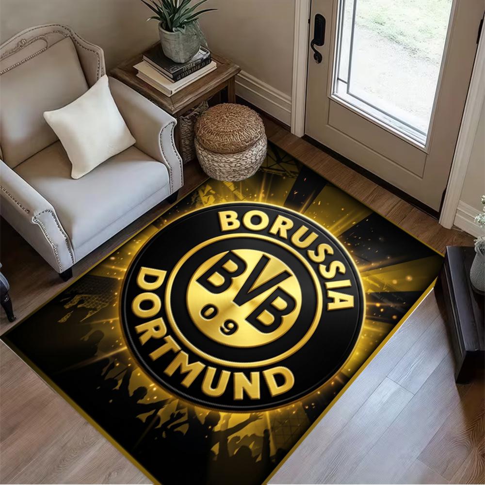 Bvb Borussia Dortmund Football Club Area Rug Design For Balcony Dining Room Playrooms Kitchen Antislip Carpet Decorate Offices