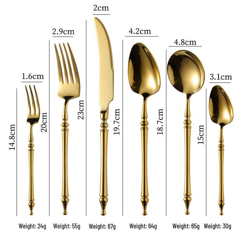 Abay Gold Stainless Steel Cutlery Set