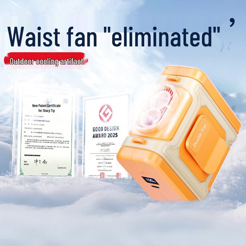 

Portable Dual Airflow Waist Fan with Long-lasting Cooling and Powerful Brushless Motor for Outdoor Use Black-Orange Dual Airflow Waist Fan