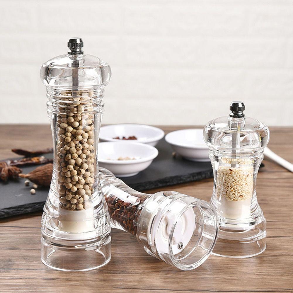 Multi-Size Pepper Mill Acrylic Seasoning Jar Manual Grinder Kitchen Tool Kitchen Use