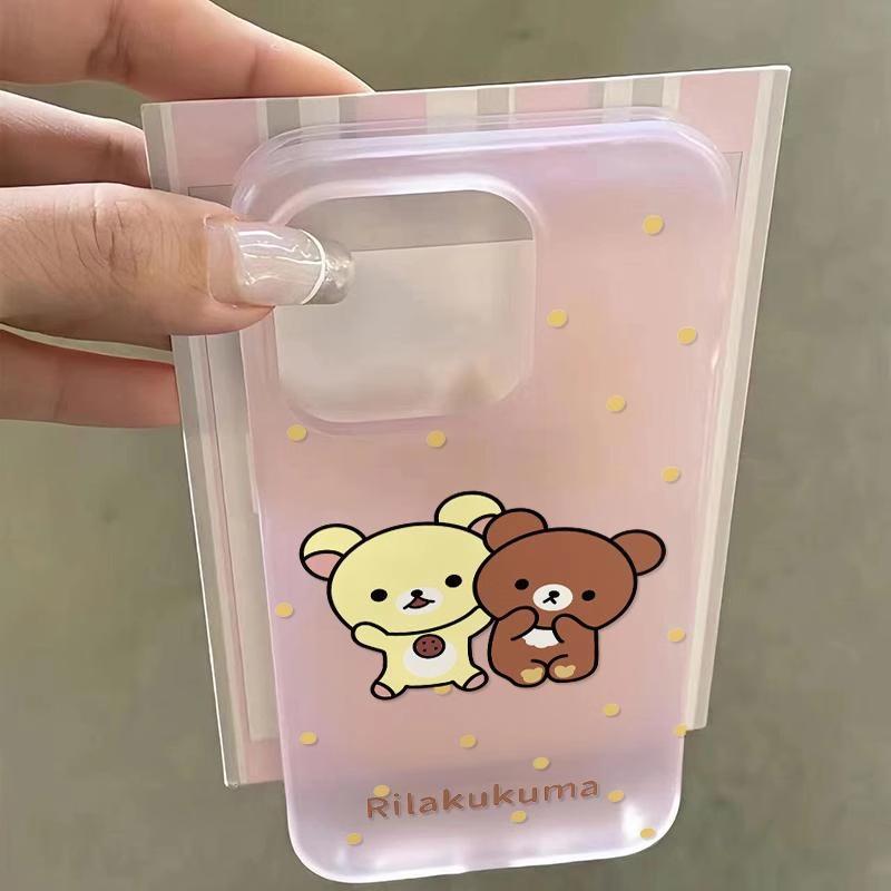 Polka Dot Rilakkuma for IPhone15 for Apple 16 Women's Phone Case 13 Promax Cartoon 14 Transparent 12
