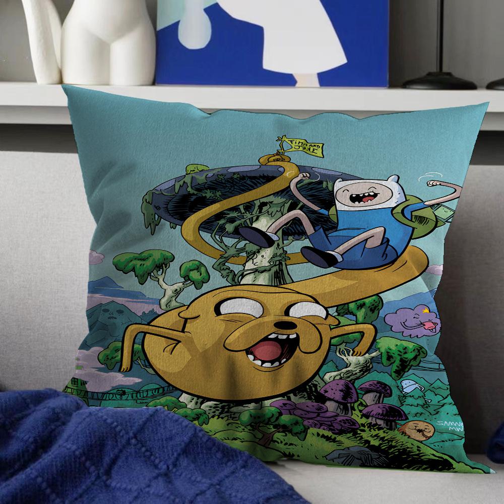 Adventure Time Con Finn Jake Copricuscini Cartone Animato Divano Decorativo Casa Stampa Double-sided Corto Peluche Carino Copricuscino