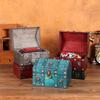 Vintage Wooden Jewelry Box with Lock - Desktop Retro Storage and Treasure Chest