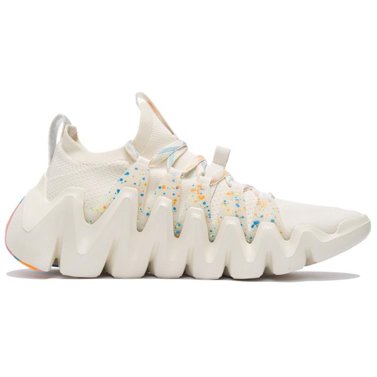 Li Ning Illusion Thorn Cushioning Slip Resistant Abrasion Resistant Breathable Low top Casual Shoes Men's White AZGS031-3