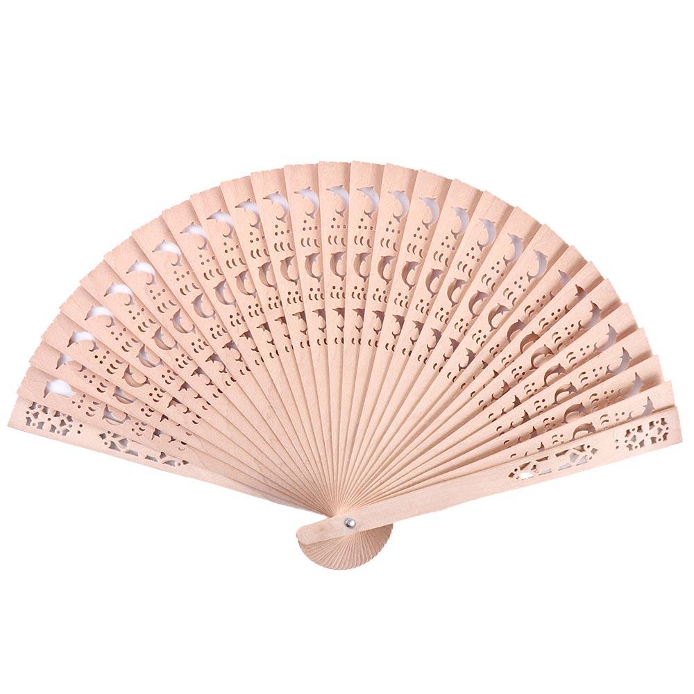 Home Accessories Printing Decorative Sandalwood Fan Photo Prop Tool Folding Fans Hollow Dance Hand Fans Hand Held Flower Fans