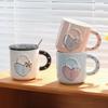 Kreativer Liebesschloss-Becher Ins Hochwertige Keramiktasse Souvenir Niedlich Zuhause Paar Wasserbecher Kaffeetasse