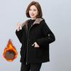 Damen Herbst Winter Kapuzen-Reißverschlussjacken Dick Warm Lässig Oberbekleidung Parker Kleidung