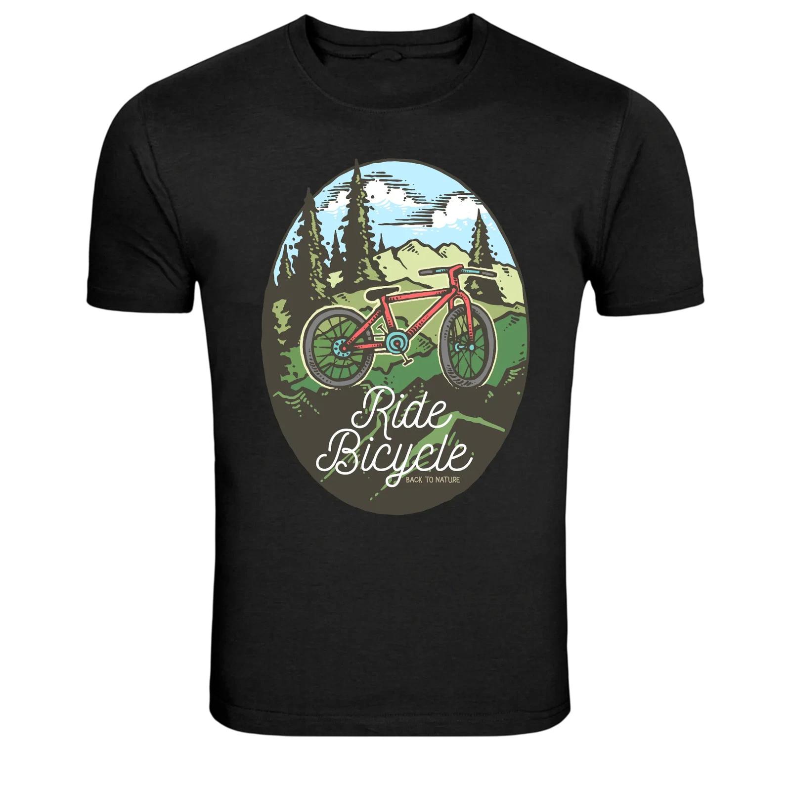 Mountain Bike Adventure Ride Bicycle Nature Graphic T-Shirt S