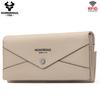 Humerpaul The First Layer of Cowhide Ladies Clutch, Large-capacity RFID Anti-theft Swipe Multi-card Wallet with Photo Window