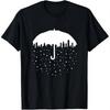 Damen T-Shirt mit kurzen Ärmeln und Rundhalsausschnitt, Regenschirm-Regentropfen-Print, Lässiges Alltags-T-Shirt mit Grafik für Damen, Sommer-Oberteil, Freizeitkleidung