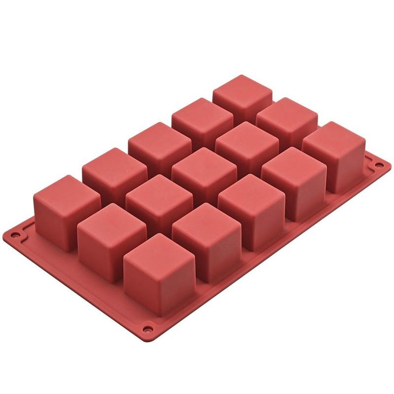15Cavity Magic Cube Splice Cake Square Brownie Molds Mousse French Dessert Jelly Pudding Soap Candy Pastry Mold Cake for Baking