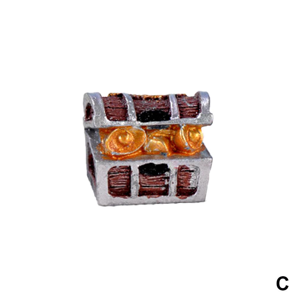 Treasure Chest Box Creative Fish Tank Aquarium Decoration Microlandscape Gold Color Coins Ornaments Resin Crafts