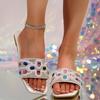 Women Slippers Home Casual Shoes Fashionable Versatile Sandals Summer New Rhinestone Flat Slippers Slides Women Zapatos De Mujer