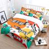 Cartoon Patterned Dogs With Colorful Background Bedding Set 1 Duvet Cover 2 Pillowcases For Adult Children Luxury Gift Full Size
