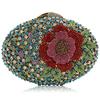 WHTUOHENG Diamantblume Damen Abend-Clutch Damen Blau/Rot Strass-Blumen Tasche Luxus Kristallstein Handtasche Abend-Clutches