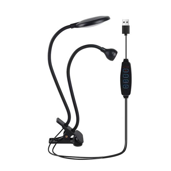 

UV LED Nail Lamp Double-Headed Gooseneck Lamp with Clip for Gel Nails Manicure Dryer Curing Light for Home DIY Salon A чёрный