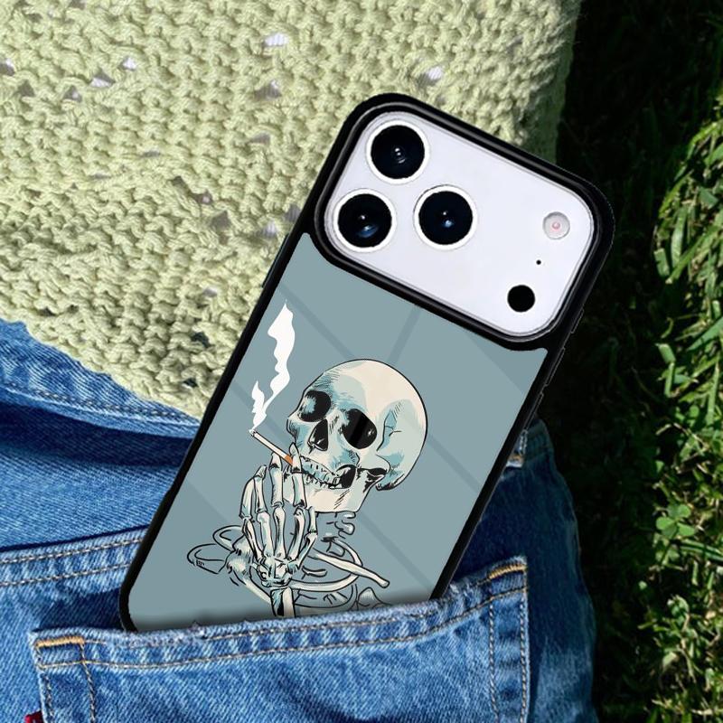 Skeleton Skull Art Phone Case For iPhone 17 AIR 16 Pro Max 15 14 Pro 11 12 13 Shockproof Silicone Cover