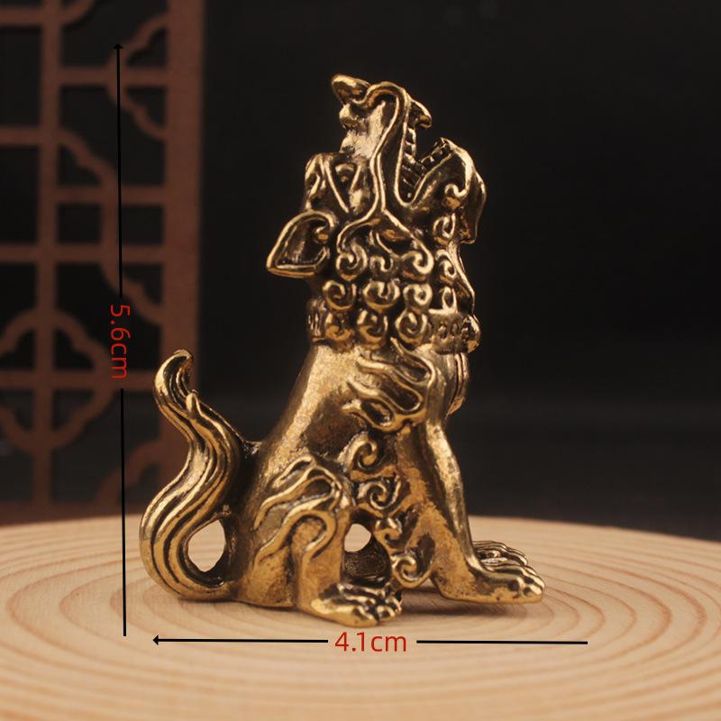 Antique Nine Sons Dragon Fortune Surging Home Office Desktop Small Ornament Craft Cross-border Brass Wholesale