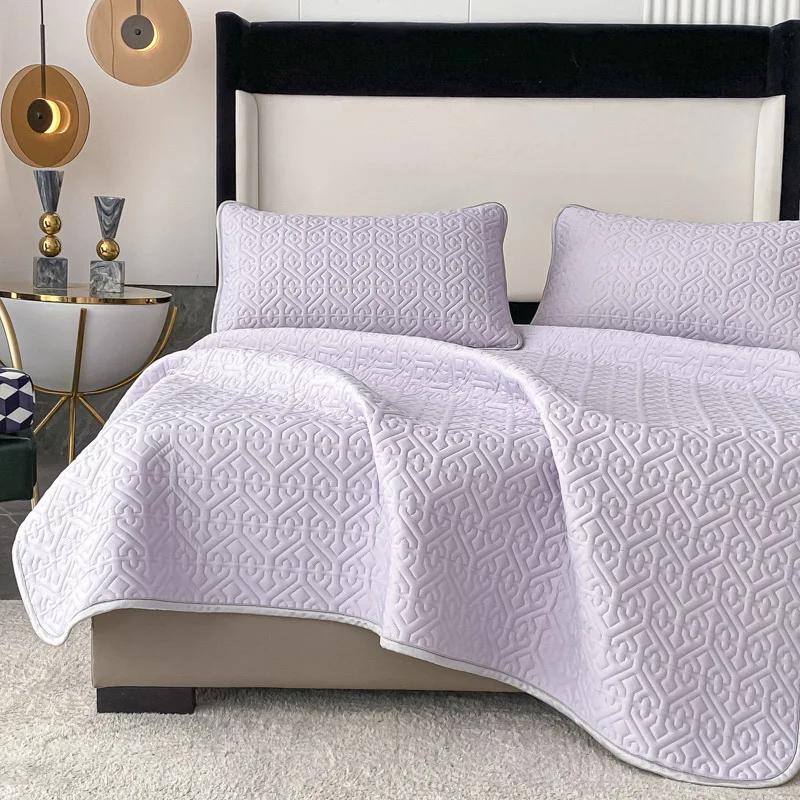 

Новый однотонный латексный летний коврик оптом, крутая шелковая ткань, охлаждающий матрас, моющийся подарочный коврик 120x200cm2-piece set