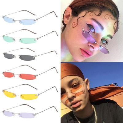 Damen Herren Vintage Transparent Kleine Sonnenbrille Retro Brillenmode