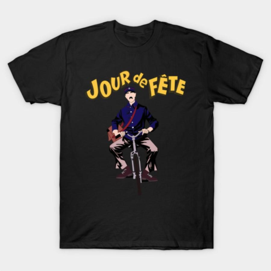 

JOUR DE FETE JACQUES TATI (The Big Day Jour de fête) Meme T-shirt For Men Women 100% Cotton T Shirts Short Sleeve Tops 0128-2... 5XL різнокольоровий