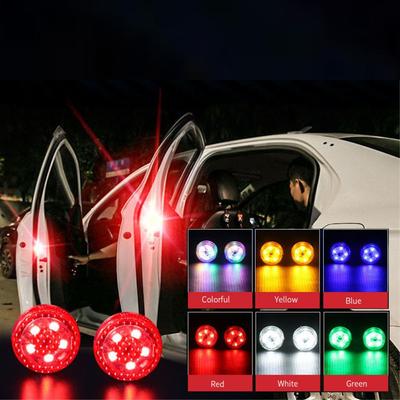 2 pçs luz de advertência da porta do carro 5 led anti colisão atração magnética luzes de advertência porta aberta iluminação automática lâmpada decoração automática 6 cores