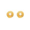 French pearl stud earrings women's medieval earrings gold spiral circle design high-end temperament European and American earrings sterling silver
