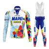 MAPEI Winter Cycling Jersey Bib Tights Set Thermal Fleece Long Sleeve Road Bike Riders Men Women