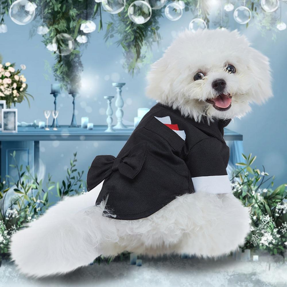 New Pet Dress Wedding Party Autumn Dog Dress Polyester Tie Suit Dress Puppy Dress