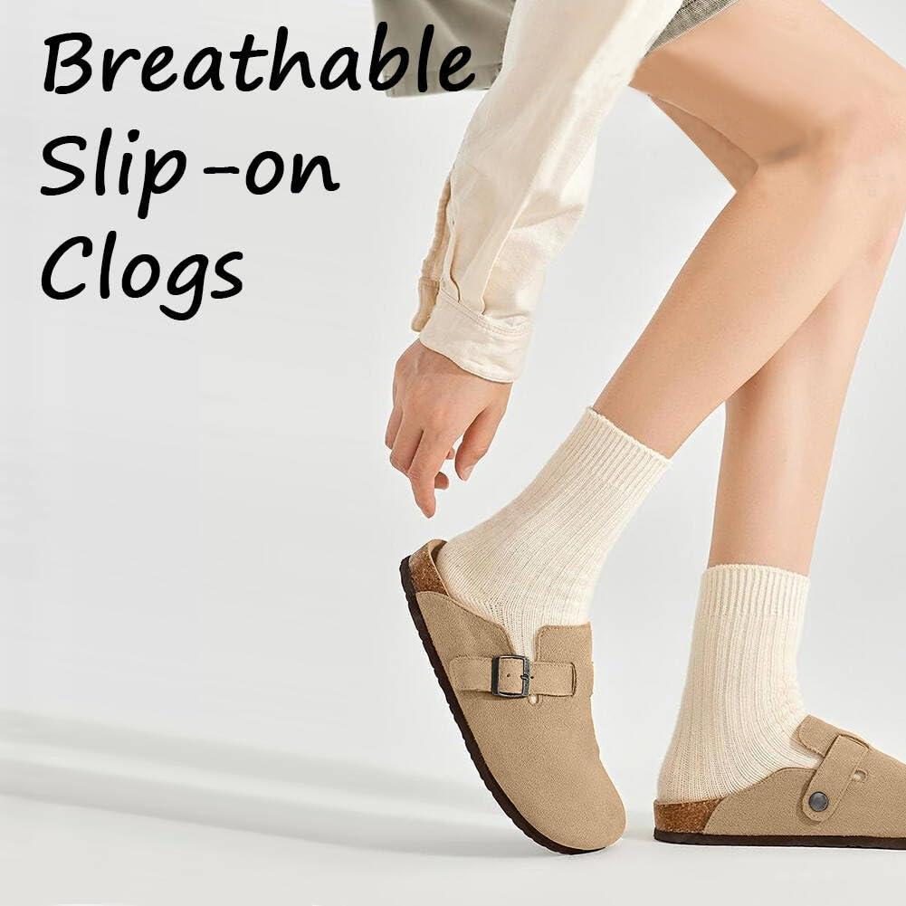 Fashion Crestar Cork Suede Mules Slippers For Women Fashion Men Clogs Shoes Classic Cork Antislip Outdoor Slippers With Arch Support
