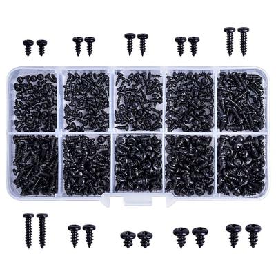 400pcs/500pcs Cross Recessed Head Self Tapping Screws Button Head Carbon Steel Computer Screws Black Finish Self Tapping