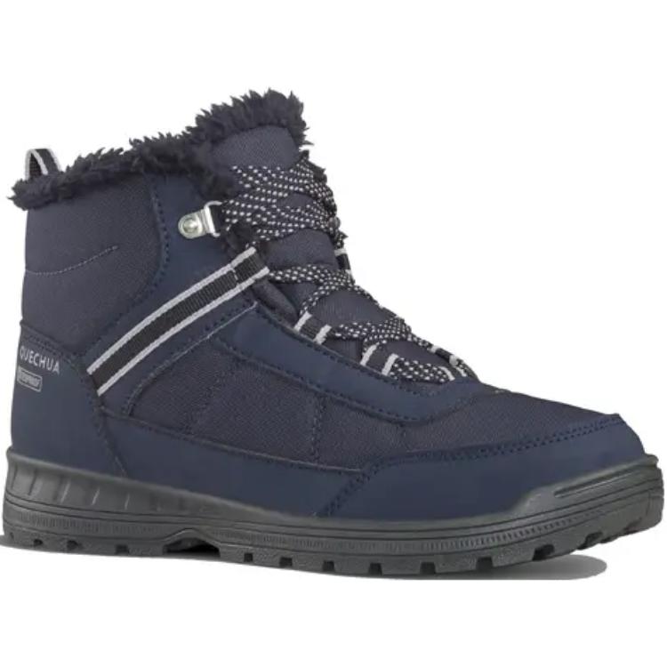 DECATHLON SH100 Slip Resistant Waterproof Thermal Mid Top Kids' Boots Dark Blue Kids'
