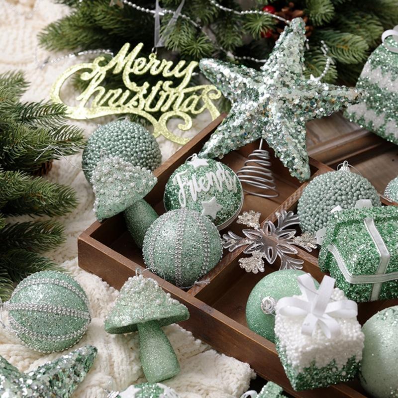 Shatterproof Christmas Tree Hanging Pendants Shimmering Baubles for Holiday Decoration Indoor and Outdoor Ornament