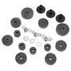 21Pcs Cymbal Replacement Accessories Felts Sleeves Wing Nuts Washers for Hi Hat Clutch CupGrey