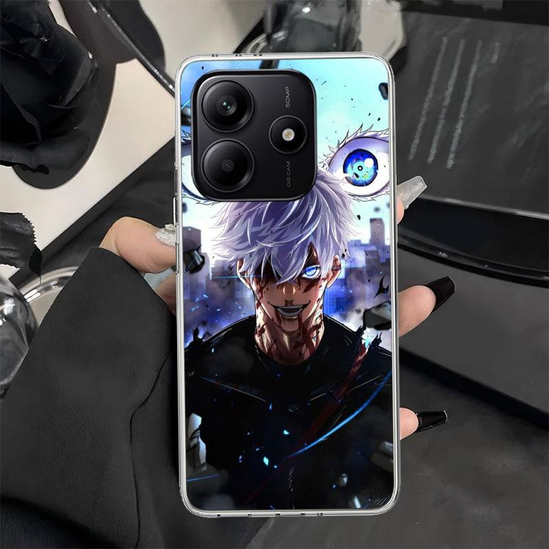Kaisen J-Jujutsu Gojo Satoru Phone Case for Xiaomi Redmi Note 14 13 12S 12 11S 11T 11E Pro Plus 11 10 10S 4G 5G Soft Silicone Co