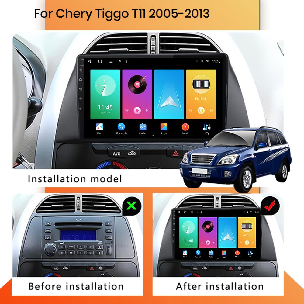 Radio auto Android Auto Carplay pentru Chery Tiggo T11 2005-2013 Player multimedia unitate principală stereo navigație GPS BT WIFI 1+16GB