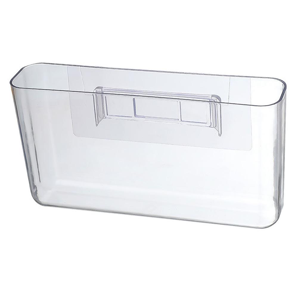 Transparent Wall Mount Organizer Plastic Wall Phone Holder Adhesive Storage Bin  Bedroom