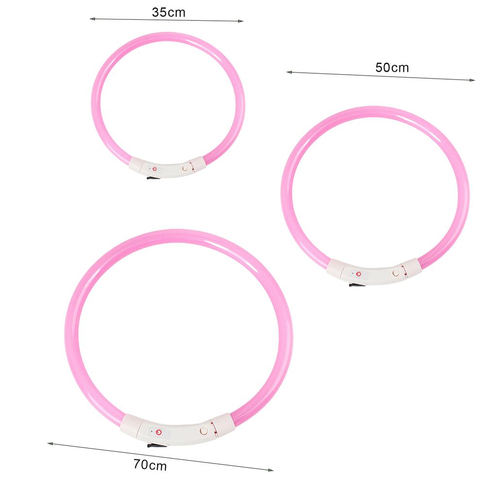 Nové LED světlo na obojky pro psy USB dobíjecí svítící obojky s bleskem pro domácí mazlíčky