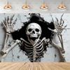 Skull Halloween Backdrop Moon Skeleton Graveyard Horror Photography Background Halloween Party Decoration Photo Booth Banner1147