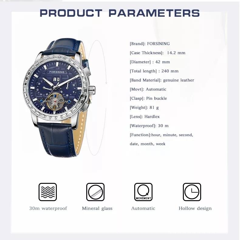 Forsining Men's Fashion Leisure Tourbillon Multi-function Automatic Mechanical Watch
