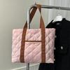 Women Retro Personality Large Capacity Quilted Shoulder Bags Casual Contrast Color Handbags Oxford Padded Tote Shopping Bags MIT