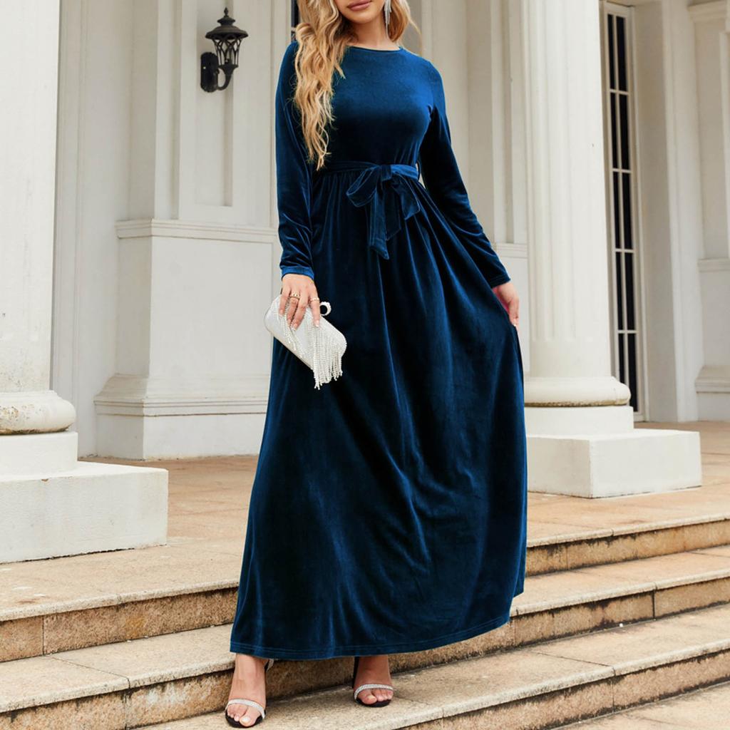Women's Fashion Elegant Temperament Lady Long Dress Canary Color Senior Sense Dress