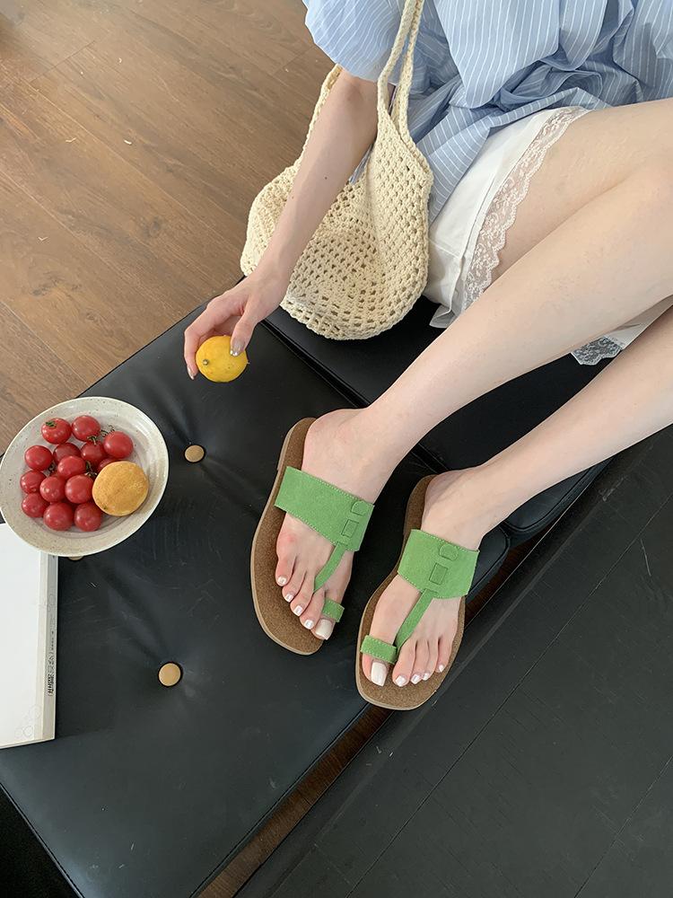 BEI LI XUAN Soft-bottomed Toe Slippers Women's 2025 Summer Wear Sandals Beach Slippers