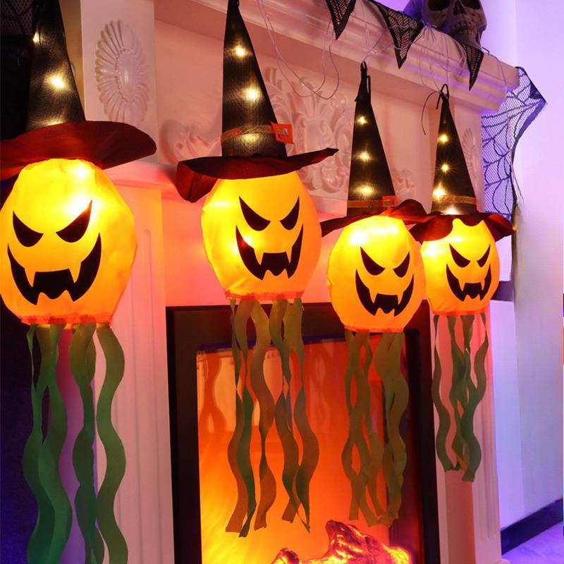 Halloween Hanging Flags Halloween Decoration Glow in The Dark Glowing Ghost Lantern Party Accessorie Home Outdoor Pendants