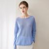 Women's Velvet Pullover Sweater - 75% Cashmere, 25% Mulberry Silk, One-Shoulder, Drop Shoulder, Long Sleeve Knit Base Layer.