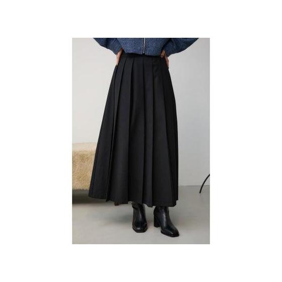 AZUL BY MOUSSY Pleated long skirt (BLK)