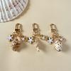 Oceanic Shell Alloy Keychain Pearls Accent Lightweight Versatile Purse Charm Jewelry Multi Functional Accessory
